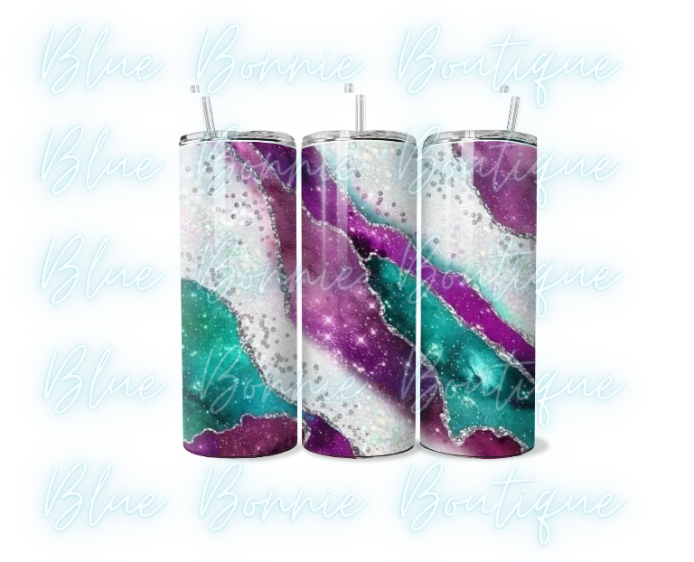 Purple/Green Marble Tumbler