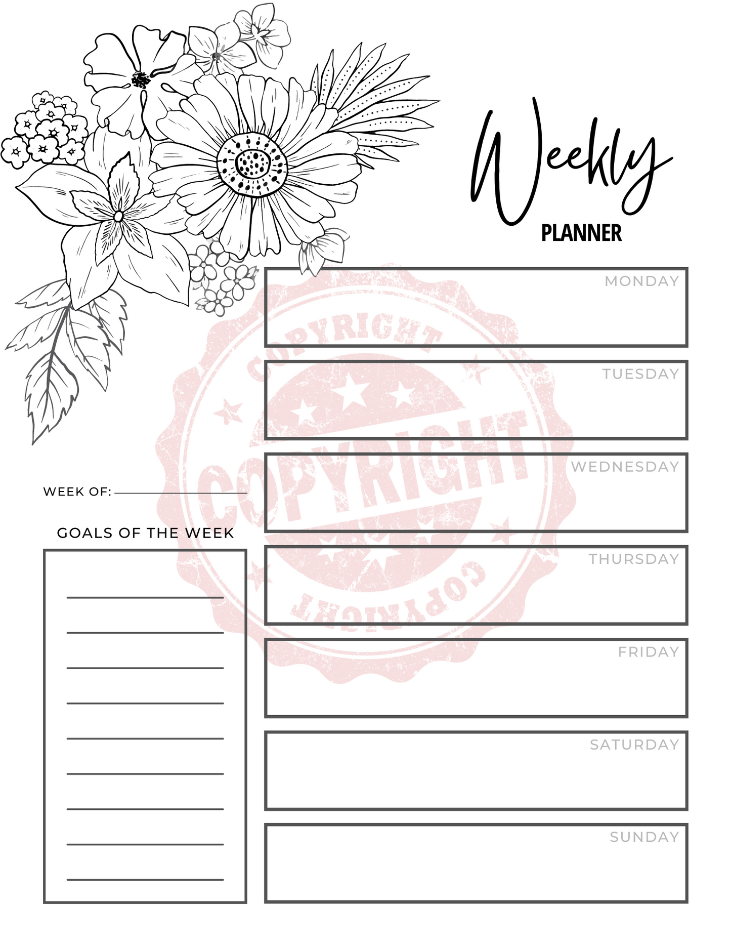 Weekly Planner 2- Printable